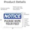Signmission Please Wipe Your Feet, 7 in W x Rectangle, Vinyl Decal OS-2PACK-NS-D-57-L-16375 - alternate 6